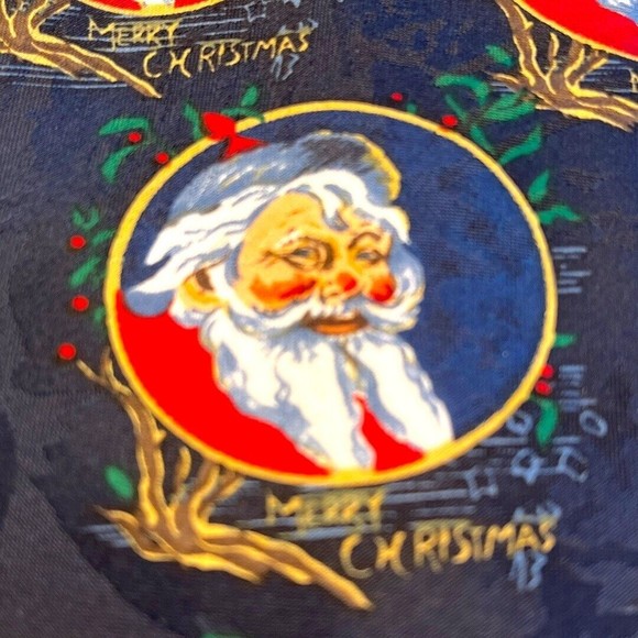 SANTA CLAUS Tie by Jingle Bells ~ MERRY CHRISTMAS Keith Daniels Design BLUE *NWT - Picture 4 of 7